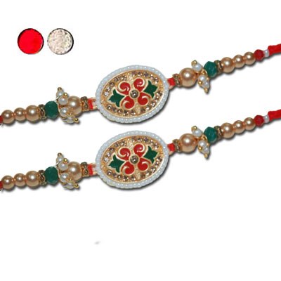 "AMERICAN DIAMOND (AD) RAKHIS -AD 4290 A- 34 (2 RAKHIS) - Click here to View more details about this Product